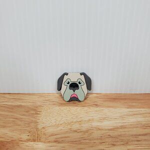 Bulldog Croc Shoe Charm Accessory 1" x 1.25"
